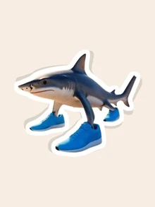 1 pieza Pegatina Tralalero Tralala (Demencia italiana) Animales italianos de IA, pegatina Patapim, pegatina de meme divertida, pegatina de vinilo para botella de agua, pegatina para Kindle, pegatina para teléfono, pegatinas para libros - Multicolor - Ver 1