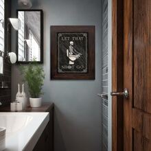 1 Piece Of Canvas Poster Interesting Skull, Canvas Print Bathroom Decoration, Retro Skull Poster, Home Decoration, Home Decoration Canvas Art Painting, Pattern Wall Art Decoration, Wall Decoration, Waterproof Painting, Printed Artwork Gifts Birthday Graduation Halloween Decor Fall Decor