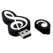 BIYETIMI 吉他系列 USB 2.0 闪存盘，正品容量硅胶闪存盘，音乐礼品记忆棒，128GB/64GB/32GB - 黑與白 - 查看 5