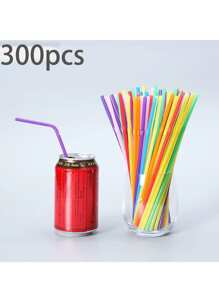 10-500 piezas Pajitas de plástico negras flexibles, pajitas de fiesta onduladas, pajitas de plástico para beber, agitadores de café y cócteles, accesorios para bebidas, para batidos, smoothies, boba, té de burbujas, café con hielo, perfectas para casa, camping, picnic, fiestas, suministros para fiestas, uso doméstico, útiles escolares, vuelta al cole