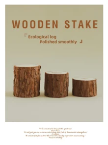 1pc Vintage Round Wooden Candle Holder Tray, Decorative Candle Stand Gift, Aromatherapy Candle Accessory