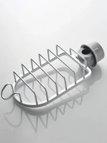 1pc Space Aluminum Kitchen Faucet Storage Rack, Kitchen Shelf, Bathroom Shower Head Rack, Easy Installation