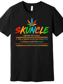 Funny Skuncle Is Defined As A Fun Men Short Sleeve Graphic T-Shirt Like A Regular Uncle Premium T-Shirt - Black - View 1