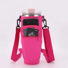40盎司保温杯套、带手柄的水壶袋、不粘氯丁橡胶瓶套、运动登山杯套、返校用品 - 多色 - 查看 10