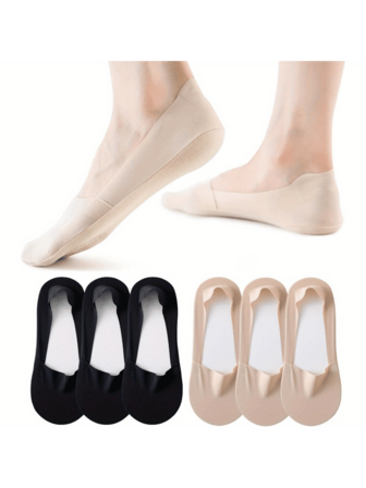 运动户外隐形袜子女款 5 双低帮内衬防滑袜子女款连脚隐形袜子适合平底船