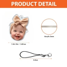 个性化照片手机挂饰、定制照片手机挂饰、母亲节礼物（送给妈妈）、肖像扣头挂饰手机配件（送给奶奶的礼物）、情人节礼物、情人节礼物、送给她的礼物、送给他的礼物、送给妈妈的礼物、送给朋友的礼物、家居装饰、装饰、个性化礼物、定制礼物