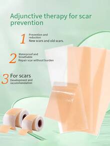 隐形疤痕贴，自粘硅胶疤痕贴，硅胶疤痕遮盖贴，隐形硅胶疤痕贴，用于遮盖身体瑕疵和疤痕，便携易用的硅胶疤痕贴，可遮盖手术疤痕、增生性疤痕 - 彩色 - 查看 5