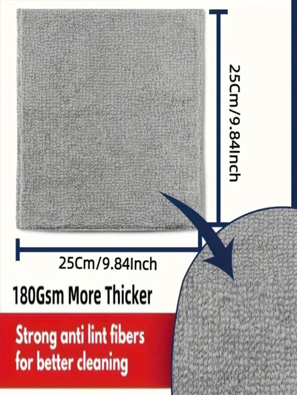 8/16pcs Microfiber Kitchen Towels, Light Gray Cleaning Cloths Set, Absorbent, Soft & Colorfast Rags For Cleaning Glass, Bathroom, Kitchen, Toilet And Car, Multi-Purpose Wiping Cloth