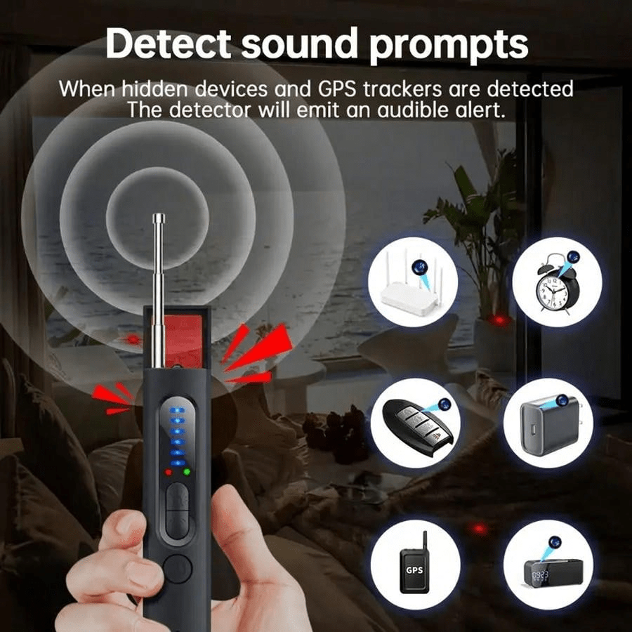 Detectores de cámaras ocultas, detector de rastreadores GPS, encuentre dispositivos de escucha inalámbricos en el automóvil, el baño, la oficina, el hotel, 25 horas de tiempo de funcionamiento