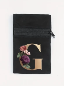 Fashionable New Floral Letter Printed Zipper Wrist Wallet - Girl's Portable Arm Phone Bag And Mini Coin Purse, Outdoor Sports Elastic Running Storage Arm Bag, Anti-Theft Key Hand Card Bag, Suitable For Sports And Travel - Multicolor - View 37