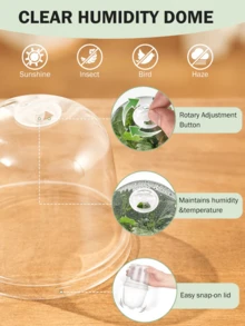 3pcs Clear Nursery Pots For Plants, 3/4/5 Inch Plant Pot For Planting With Humidity Domes Plastic Seedling With Drainage Holes Seed Starter Flower High Transparency - Multicolor - View 3