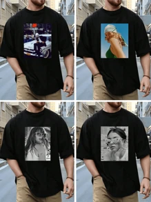 Personalized Photo Customized Plus Size Men's T-Shirt, Custom Pattern/Logo, Plus Size Men's Clothing Customization, Loose Fit Summer Plus Size T-Shirt Customization, Upload Your Friends/Selfie/Family/Logo/Pet Photos Plus Size Short Sleeve T-Shirt, Holiday Gift, Birthday Gift Customization, Plus Size Men's T-Shirt, T-Shirt Pattern Customization, Summer Plus Size Men's Top