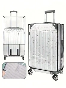 Housse de bagage transparente, boucle et boucle large, épaisse, résistante à l'usure et imperméable. Housse de protection pour bagages en PVC transparent. Housse de protection en plastique imperméable pour bagages et sacs. Accessoire de voyage, convient pour 18 à 30 pouces. Housse de protection pour valise en PVC transparent, accessoire de voyage essentiel pour les vacances, les voyages, les vacances d'été, la rentrée scolaire, les sacs d'école, les accessoires scolaires. - Transparent - Voir 6