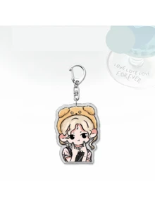 Black Pink Peripheral Q Version Keychain, Cute Cartoon Bag Charm, Comic Book Bag Accessory, Holiday Gift - Multicolor - View 5