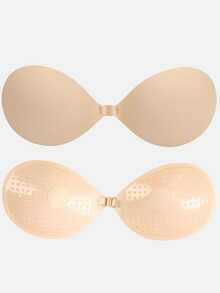 2双聚拢粘合胸罩、可重复使用无肩带前扣胸罩、女士内衣及内衣配件、隐形乳贴 - 彩色 - 查看 17