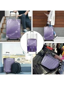 Housse de bagage transparente, boucle et boucle large, épaisse, résistante à l'usure et imperméable. Housse de protection pour bagages en PVC transparent. Housse de protection en plastique imperméable pour bagages et sacs. Accessoire de voyage, convient pour 18 à 30 pouces. Housse de protection pour valise en PVC transparent, accessoire de voyage essentiel pour les vacances, les voyages, les vacances d'été, la rentrée scolaire, les sacs d'école, les accessoires scolaires. - Transparent - Voir 4