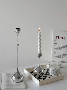 1/3pcs Modern Candle Holder, French Silver Water Drop Metal Candlestick, Iron Teardrop Candlesticks Taper Candle Stand For Home Decor Metal Table Centerpiece Dinner Decorations Tall Candle Holder For Mom, Wife, Grandma