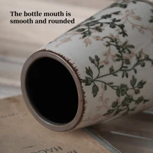 1pc Handmade Rustic Ceramic Vase, High Color Value Ins Style Fresh And Simple Scandinavian Style Compound Ditsy Flowers Ice Crackle Glazed Ceramic Vase