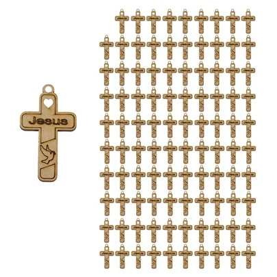 Cruces Mdf 6.5 X 3.5 Cm 100 Piezas Jesús Paloma Paz Dije