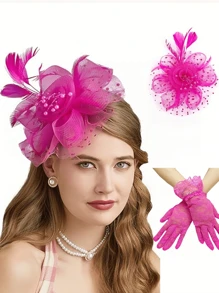 3 Stück Faszinator Hüte und Spitzenhandschuhe für Damen - elegante Teepartyhüte 2024, 1950er Jahre Kentucky Derby Hüte, Haar-Clips für Braut und Hochzeitspartys, Vogelkäfig Schleier Haarband, 1920er Jahre Kopfschmuck für Pferderennen, Vintage Bridgerton Fedora Baskenmützen, 50er Jahre Outfit Kirchenhüte, schwarzer Schleier für Begräbnisse, 1940er Jahre Kleider, viktorianische Pillbox Hüte, Lolita Accessoires für Damen und Mädchen, Geburtstagsgeschenk, Muttertag, Halloween, Weihnachten