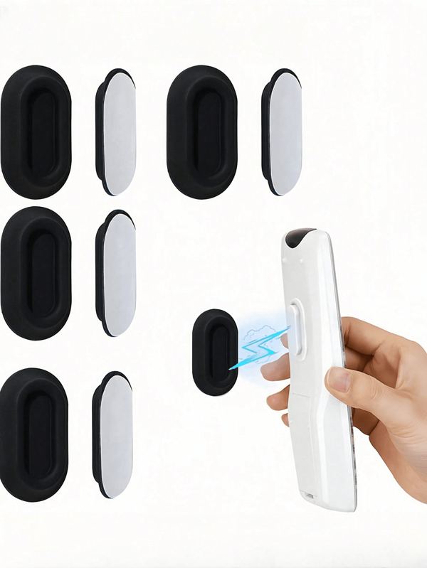 1/2pcs Remote Control Silica Gel Magnetic Wall Mount Holder, Strong Suction Adhesive Pad For TV, Air Conditioner, Plug Adaptors, No Drilling Magnetic Sticker, Easy Installation, Won't Fall Off