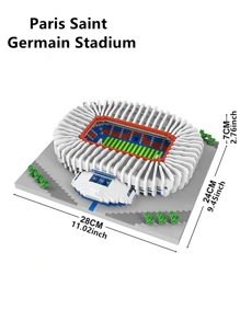 1 pieza Decoración navideña de Miniatura de bloques de construcción del estadio de fútbol mundial famoso, juguete educativo, creativo, decoración artística, regalo ideal para fans del deporte o decoración de habitación de cumpleaños