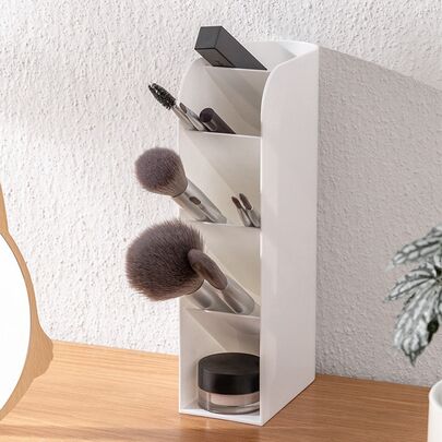 1/2pcs Slanted Makeup Brush Storage Box, Office Stationery Storage, Student Dormitory Desk Storage