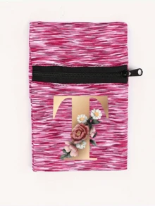 Fashionable New Floral Letter Printed Zipper Wrist Wallet - Girl's Portable Arm Phone Bag And Mini Coin Purse, Outdoor Sports Elastic Running Storage Arm Bag, Anti-Theft Key Hand Card Bag, Suitable For Sports And Travel - Multicolor - View 23