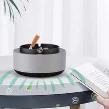 NetHong Air Purifier Intelligent Ashtray Smokeless Ashtray For Workplace Car Outdoor UK - Light Grey - View 5