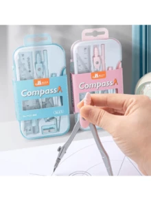 9pcs Student Drawing Tools Set, For Design Sketching, Office, Exam, PP Material, Math & Geometric Art Supplies, Including Compass, Ruler, Set Square, Protractor, Pencil Sharpener, Ideal Gift For School, Students, Back To School - Multicolor - View 4