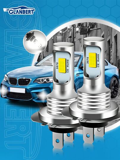 GLANBERT New 2pcs LED Car Fog Light H7 CSP H4 Bulb H11 9005 9006 Lamp H1 H3 12V 24V Cars Led Headlight Driving Lights Lighting Source