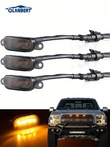 GLANBERT 1 Drag 3/4 Car LED Grid Light 4LED High Brightness Waterproof Amber Off-Road Vehicle Warning Light Pickup Truck Modified Lighting Light - Multicolor - View 4