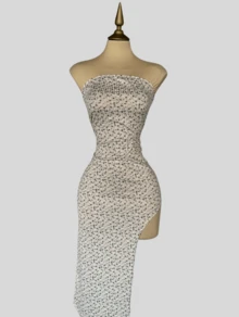 Women Midi Dresses - Beige - View 1