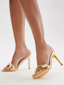 Sexy Stylish Women's Pumps Open Toe Golden Strap Stiletto High Heel Slingback Slip On Party Nightclub Dinner Dressy Occasions Heeled Sandals - 金色 - 查看 1