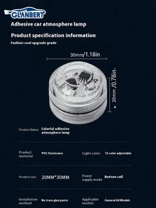 GLANBERT 1 套 8/6/4LED 汽车彩色装饰灯 RGB 遥控脚灯高亮度多模式氛围灯﻿