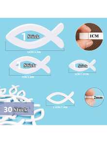 30/33件木鱼装饰大鱼装饰洗礼装饰装饰桌饰洗礼装饰少女装饰洗礼圣餐坚振装饰（白色）