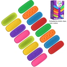 4 件/8 件/16 件烦躁玩具 - 缓解焦虑的硅胶感官石、升级版带吸盘底座的纹理感官石、硅胶纹理减压玩具、鲜艳的彩色酷炫玩具（随机形状、颜色和包装细节） - 彩色 - 查看 15