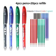 24/36/48 Stücke löschbarer Fineliner Set, 8 Farben, nachfüllbar, tragbarer Clip Schreibstift, ultra-feiner Spitze, runder Kunststoffkörper, Schnappverschluss, perfekt für Schule und Bürobedarf, Geschenke zur Einschulung