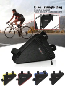 1pc High-Capacity Bicycle Frame Triangle Bag, Quick-Release Crossbeam Pouch For Mountain Bikes, Cycling Gear Accessory, Storage Tool - Multicolor - View 1