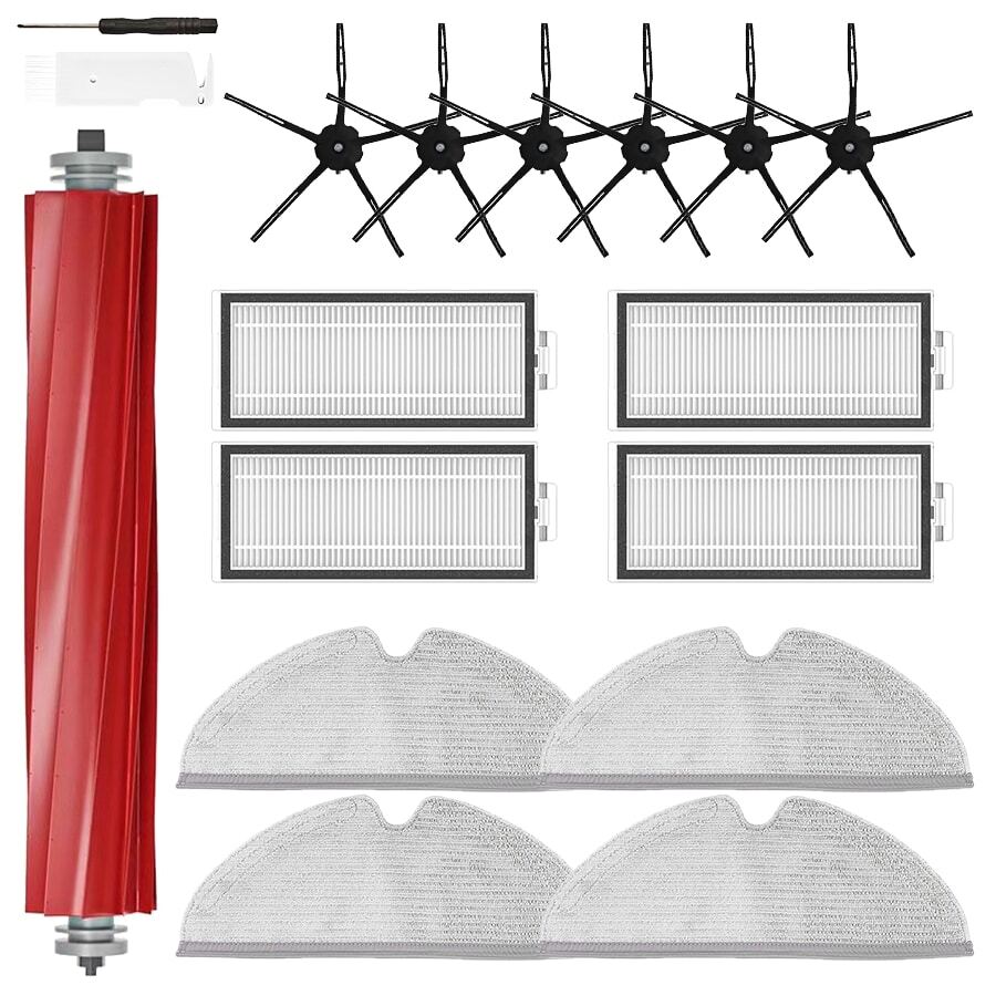 Ersatzteile kompatibel mit Roborock Q7, Q7+, Q7 Max, Q7 Max+ Saugroboter, Zubehör wie abnehmbare Bürste/Hauptbürste/Rollerbürste, Seitenbürste, HEPA-Filter, Wischtuch/Wischfaser