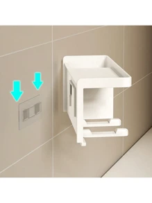 1pc No-Drill Hair Dryer Holder, Wall-Mounted Bathroom Hair Dryer Bracket Organizer For Storage Wall-Mounted Hair Dryer Rack, Bathroom Organizer Rack, Hands-Free Hair Dryer Holder For Small To Large Hair Dryers, Space-Saving Storage Accessories Save Space No Need To Drill A Hair Dryer Stand - Easy To Wall Mount, Stylish And Bathroom Organizer For Easy Grooming Routine