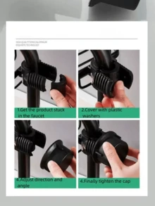 1pc Space Aluminum Kitchen Faucet Storage Rack, Kitchen Shelf, Bathroom Shower Head Rack, Easy Installation