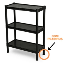 Kit 2 Prateleiras Estantes Modular Multiuso 3 Andares Organizadoras Lavanderia Quarto Cozinha