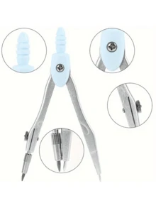 9pcs Student Drawing Tools Set, For Design Sketching, Office, Exam, PP Material, Math & Geometric Art Supplies, Including Compass, Ruler, Set Square, Protractor, Pencil Sharpener, Ideal Gift For School, Students, Back To School - Multicolor - View 5