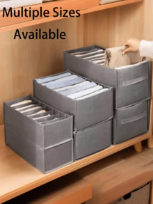 1Pc/3Pcs Large Wardrobe Clothing Divider Storage, Separate Clothes Organizer 7/9 Cabinet Storage Box, Washable Drawer Wardrobe Storage Box, Underwear Folding Storage Bagbedroom - Multicolor - View 2