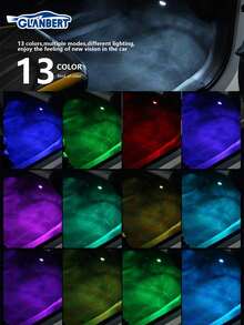 GLANBERT 1 套 8/6/4LED 汽车彩色装饰灯 RGB 遥控脚灯高亮度多模式氛围灯﻿