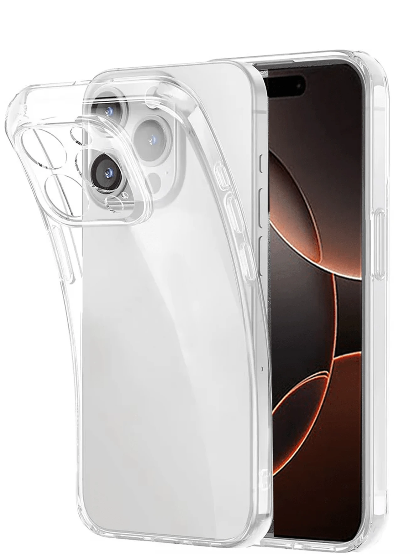 适用于 16、15、13、12、14、11 Pro Max、15、16 Plus、6、7、8、SE 的透明软壳手机壳，采用 TPU 透明硅胶材质，尤其适用于 16 Pro Max。 - 無色 - 查看 1