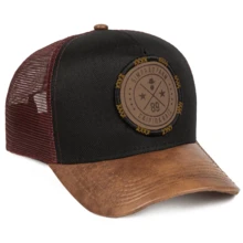 Men's Street Baseball Cap - Black Leather - View 2
