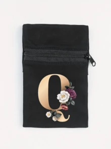 Fashionable New Floral Letter Printed Zipper Wrist Wallet - Girl's Portable Arm Phone Bag And Mini Coin Purse, Outdoor Sports Elastic Running Storage Arm Bag, Anti-Theft Key Hand Card Bag, Suitable For Sports And Travel - Multicolor - View 39