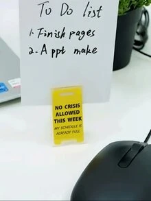 1pc Acrylic Caution Sign Desk Clip - Humorous Office Decor, Suitable Gift For All Genders, Multifunctional Desktop Decoration - one-size - View 9